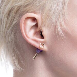 Hirotaka SPEAR Door Knocker Earring Small size, Amethyst